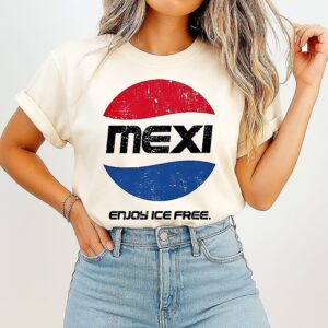 Mexi Enjoy Ice Free Pepsi Parody Logo T-Shirt