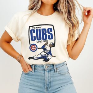 Mlb X Topps Chicago Cubs Raglan Cartoon T-Shirt