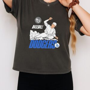 Mlb X Topps Los Angeles Dodgers Raglan Cartoon T-Shirt