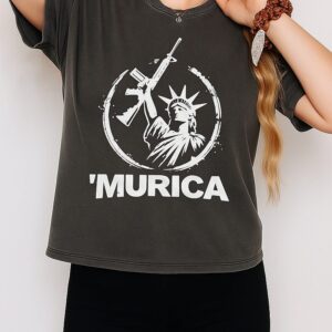 Murica Statue Of Liberty Holding A Gun T-Shirt