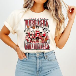 Nebraska Cornhuskers Basketball 2025 2026 Caricatures T-Shirt