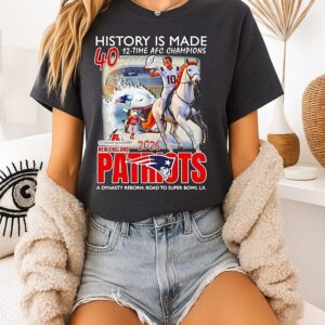New England Patriots History Is Made 40 Postseason Wins 12 Time Afc Champions 2026 T-Shirt