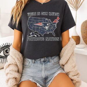 New England Patriots There Is Only Nation Patriots Nation America Map T-Shirt