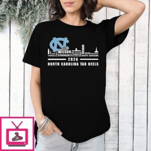 North Carolina Tar Heels 2026 Name City Skyline T-Shirt