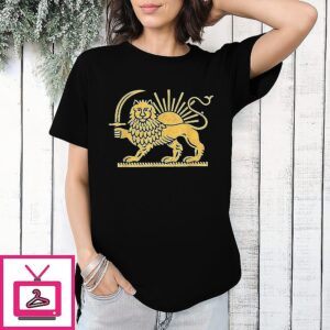 Persian Flag Iranian Lion Sun And Crown Iranian And Persian Flag Mashup T-Shirt