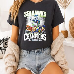 Seahawks Football Super Bowl Lx Champions 2026 Mascot T-Shirt