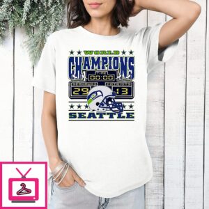 Seattle Seahawks 2025-26 Super Bowl Lx Champions 29-13 Score T-Shirt