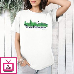 Seattle Seahawks 2025-26 World Champions Skyline T-Shirt