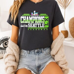 Seattle Seahawks 2025 Super Bowl Lx Champions Logo T-Shirt