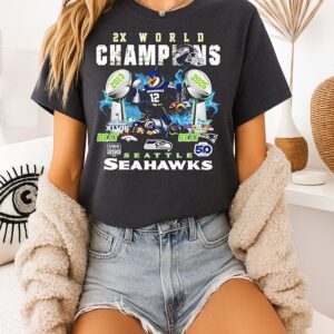 Seattle Seahawks 2x World Champions 2013 2025 T-Shirt