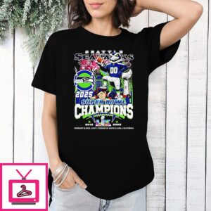 Seattle Seahawks Super Bowl 2026 Champions Mascot T-Shirt