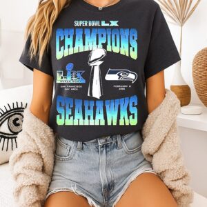 Seattle Seahawks Super Bowl Lx Champions 2026 Trophy San Francisco Bay Area T-Shirt