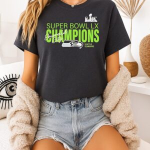 Seattle Seahawks Super Bowl Lx Champions Emerald City T-Shirt