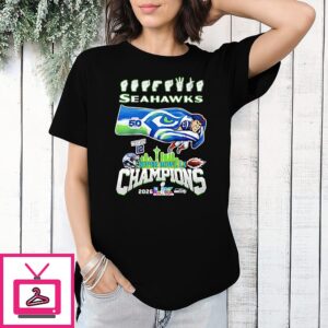 Seattle Seahawks Super Bowl Lx Champions Hand Sign T-Shirt