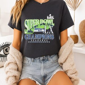 Seattle Seahawks Super Bowl Lx Champions Top Dogs Vintage T-Shirt