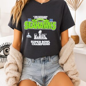 Seattle Seahawks Two-Time Super Bowl Champions Primetime T-Shirt