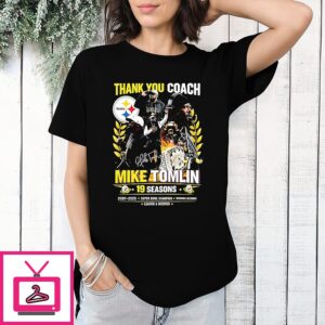 Steelers Steelers Thank You Coach Mike Tomlin 19 Seasons Signature T-Shirt