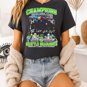 Super Bowl Champions 2 Time 2013-2026 Seattle Seahawks Mascot T-Shirt