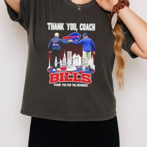 Thank You Coach Legends Buffalo Bills Thank You For The Memories Skyline Signatures T-Shirt