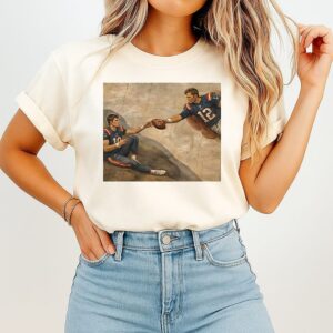 The Creation Of Adam Tom Brady Drake Maye T-Shirt