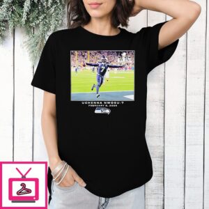 Uchenna Nwosu NFL Flash Features Super Bowl Lx Champions T-Shirt