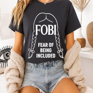 Wednesday Addams Fobi Fear Of Being Included Hair Sketch T-Shirt