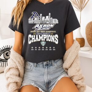Akron Zips Mac Champions 2026 Player Name City Skyline T-Shirt