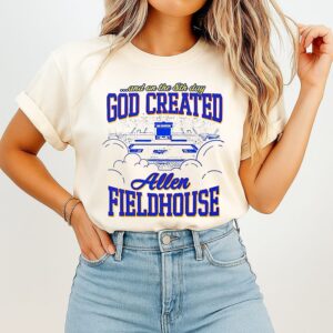 Allen Fieldhouse And On The 8th Day God Created Kansas Jayhawks Basketball Court T-Shirt