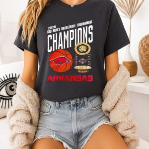 Arkansas Razorbacks Basketball 2026 Sec Men’s Basketball Tournament Champions Trophy T-Shirt
