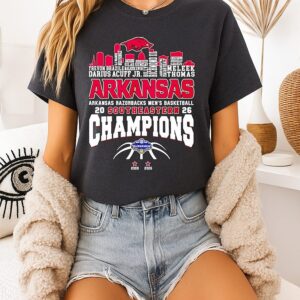 Arkansas Razorbacks Sec Champions 2026 Player Name City Skyline T-Shirt