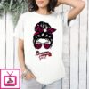 Atlanta Braves Girl Messy Bun Glasses T-Shirt