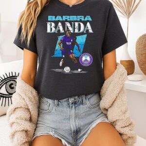 Barbra Banda Orlando Pride Nwsl Cracked Number 11 Dribble Pose Signature T-Shirt