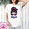Buffalo Bills Girl Messy Bun Glasses T-Shirt