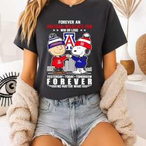 Charlie Brown And Snoopy X Arizona Wildcats Forever Fan No Matter What T-Shirt