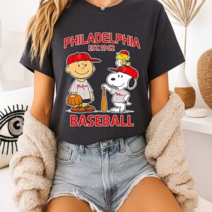 Charlie Brown And Snoopy X Philadelphia Phillies Basketball Est 1962 T-Shirt