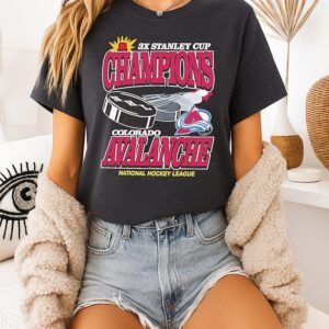 Colorado Avalanche 3x Stanley Cup Champions Penalty Box T-Shirt