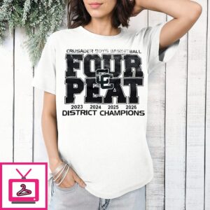 Crusader Boys Basketball Four Peat District Champions T-Shirt