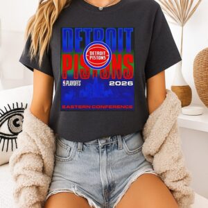 Detroit Pistons Playoffs 2026 Skyline Eastern Conference T-Shirt