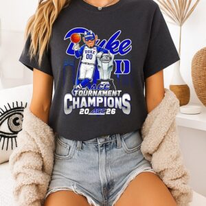 Duke Blue Devils 2026 Acc Men’s Basketball Tournament Champions Mascot City Skyline T-Shirt