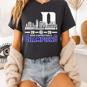 Duke Blue Devils 2026 Acc Men’s Basketball Tournament Champions Player Name City Skyline T-Shirt
