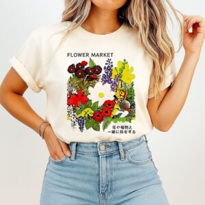 Flower Market Blooms Traveling With Flowers And Ornamental Plants Vintage T-Shirt