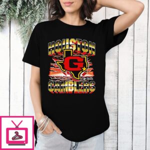 Houston Gamblers Ufl Outline State Vintage T-Shirt