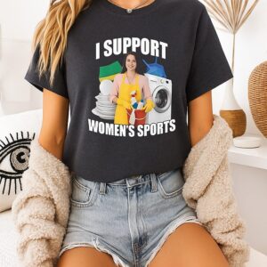 I Support Women’s Sports Funny Cleaning Lady Meme T-Shirt