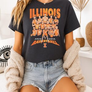 Illinois Basketball 2025-26 Team Collage T-Shirt