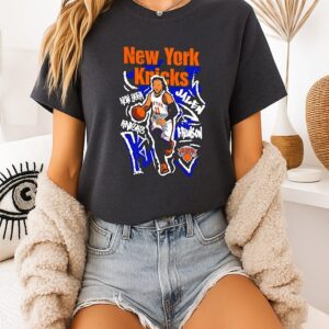 Jalen Brunson New York Knicks Chalked Up Player Paint T-Shirt