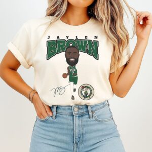 Jaylen Brown Boston Celtics Hardwood Comic Signature T-Shirt
