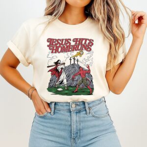 Jesus Hits Homeruns Jesus Played Baseball T-Shirt