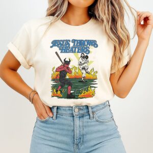 Jesus Throws Heaters Jesus Played Baseball T-Shirt