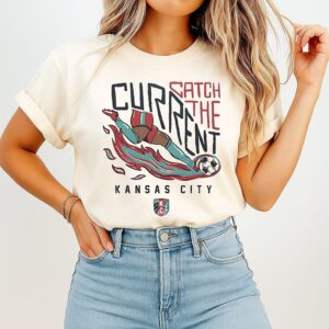 Kansas City Current Nwsl Catch The Current Kick The Ball T-Shirt