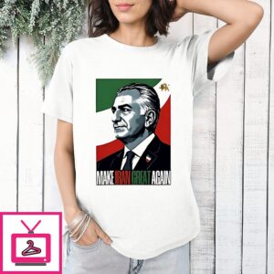 King Reza Pahlavi President Make Iran Great Again Portrait T-Shirt